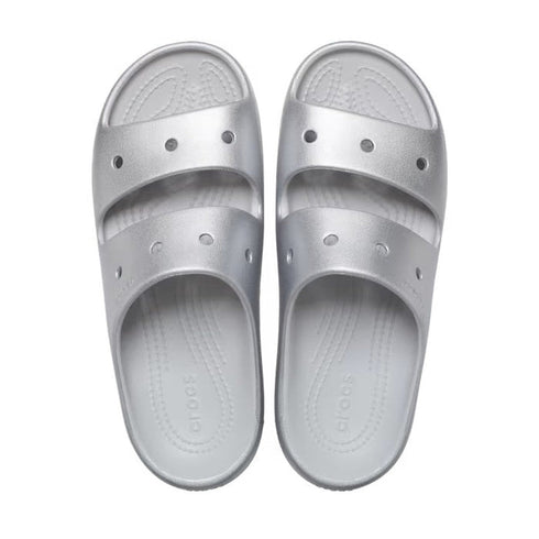 Crocs Metallic Silver Classic Sandal V2  Womens Clearance NOT RETURNABLE